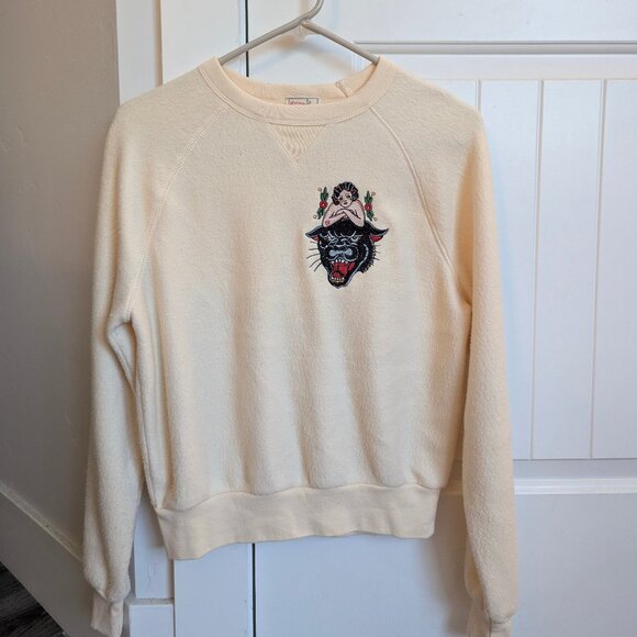 Mischief Made The Black Panther Sweatshirt in Cream - Picture 1 of 3